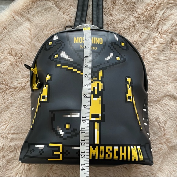MOSCHINO X SIMS NWT runway leather pixel effect limited edition unisex back pack - Picture 5 of 16